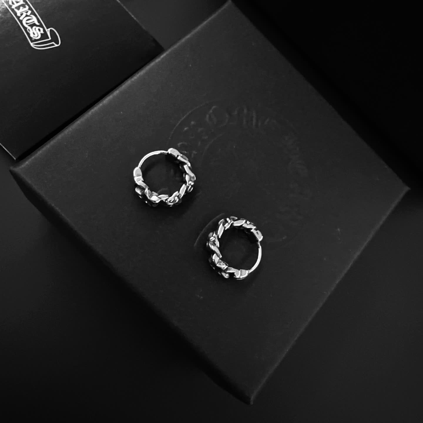 Chrome Hearts Silver Hoop Earrings